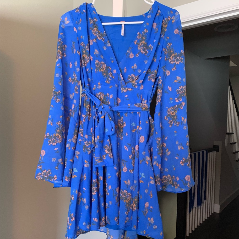 Free People Floral Wrap dress size Small